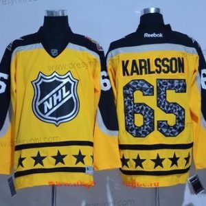 Atlantic Division Ottawa Senators #65 Erik Karlsson Reebok Žlutá 2017 NHL All-Star Sešitý Hokejový dres – Pánské