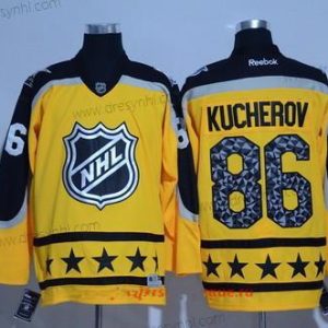 Atlantic Division Tampa Bay Lightning #86 Nikita Kucherov Reebok Žlutá 2017 NHL All-Star Sešitý Hokejový dres – Pánské