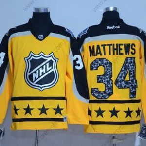 Atlantic Division Toronto Maple Leafs #34 Auston Matthews Reebok Žlutá 2017 NHL All-Star Sešitý Hokejový dres – Pánské