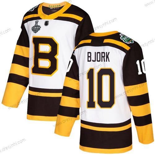 Boston Bruins #10 Anders Bjork Bílý Autentické 2019 Zimní Klasický 2019 Stanley Cup Final Bound Sešitý Hokejový dres – Pánské