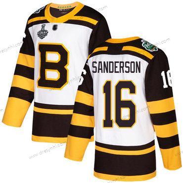 Boston Bruins #16 Derek Sanderson Bílý Autentické 2019 Zimní Klasický 2019 Stanley Cup Final Bound Sešitý Hokejový dres – Pánské