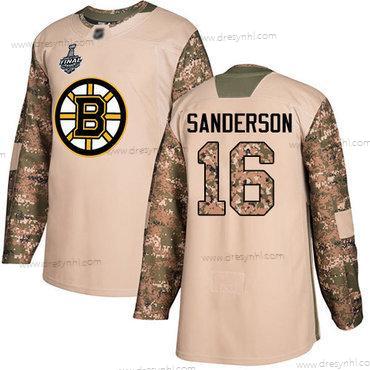 Boston Bruins #16 Derek Sanderson Camo Autentické 2017 Veterans Day 2019 Stanley Cup Final Bound Sešitý Hokejový dres – Pánské