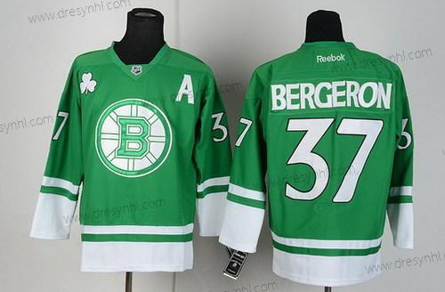 Boston Bruins #37 Patrice Bergeron St. Patrick’S Day Zelená dres – Pánské