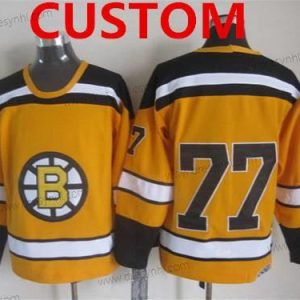 Boston Bruins Personalizované 1959-60 Žlutá CCM Vintage dres – Pánské