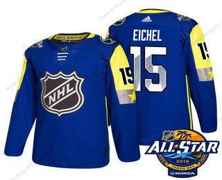 Buffalo Sabres #15 Jack Eichel Modrý 2018 NHL All-Star Sešitý Hokejový dres – Pánské