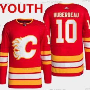 Calgary Flames #10 Jonathan Huberdeau Červené Sešitý dres – Juniorské