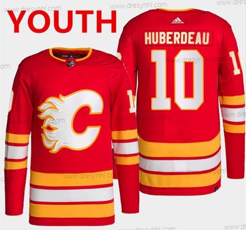 Calgary Flames #10 Jonathan Huberdeau Červené Sešitý dres – Juniorské