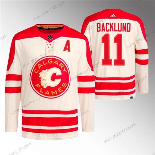 Calgary Flames #11 Mikael Backlund 2023 Krémová Klasický Primegreen Sešitý dres – Pánské