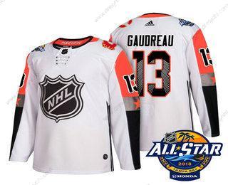 Calgary Flames #13 Johnny Gaudreau Bílý 2018 NHL All-Star Sešitý Hokejový dres – Pánské