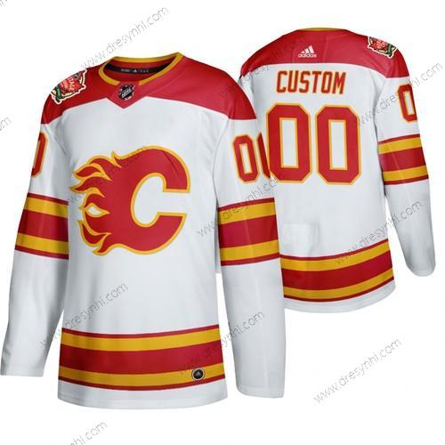 Calgary Flames Personalizované 2019 Heritage Klasický Autentické Bílý dres – Pánské