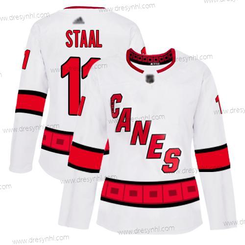 Carolina Hurricanes #11 Jordan Staal Bílý Road Autentické Sešitý Hokejový dres – Dámské