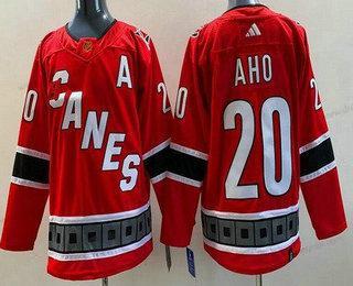 Carolina Hurricanes #20 Sebastian Aho Červené 2022 Obrácený Retro Autentické dres – Pánské