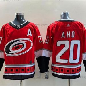 Carolina Hurricanes #20 Sebastian Aho New Červené Sešitý dres – Pánské