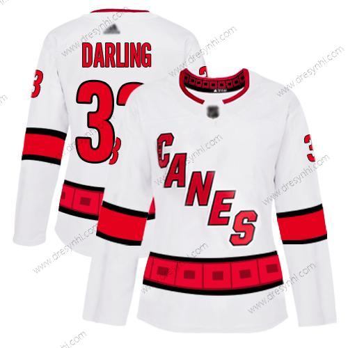 Carolina Hurricanes #33 Scott Darling Bílý Road Autentické Sešitý Hokejový dres – Dámské