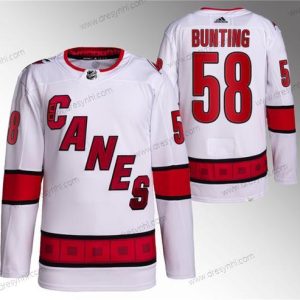 Carolina Hurricanes #58 Michael Bunting Bílý Sešitý dres – Pánské