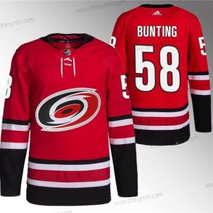 Carolina Hurricanes #58 Michael Bunting Červené Sešitý dres – Pánské