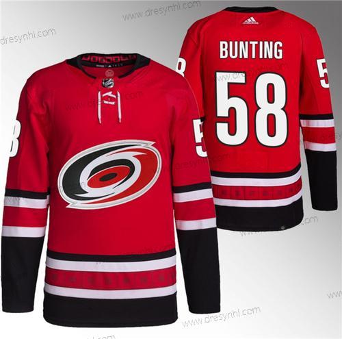 Carolina Hurricanes #58 Michael Bunting Červené Sešitý dres – Pánské