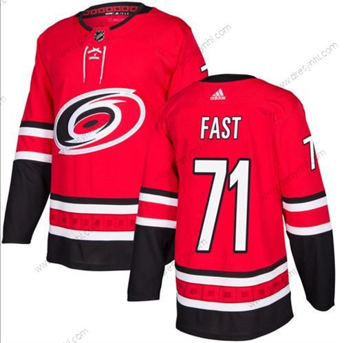 Carolina Hurricanes #71 Jesper Fast Červené Sešitý dres – Pánské