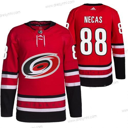 Carolina Hurricanes #88 Martin Necas Červené Sešitý dres – Pánské