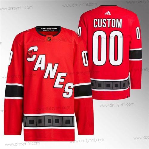 Carolina Hurricanes Personalizované Červené 2022-23 Obrácený Retro Sešitý dres – Pánské