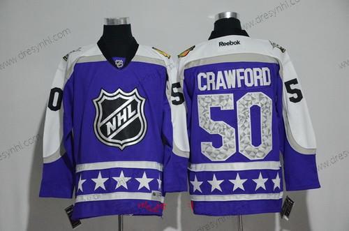 Central Division Chicago Blackhawks #50 Corey Crawford Reebok Nachový 2017 NHL All-Star Sešitý Hokejový dres – Pánské