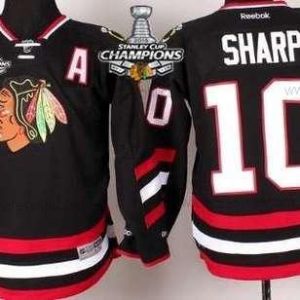 Chicago Blackhawks #10 Patrick Sharp 2014 Stadium Series Černá dres W/2015 Stanley Cup Champion Patch – Dětské