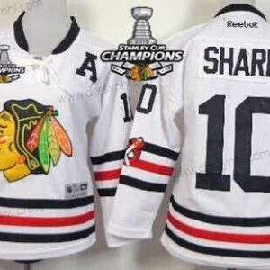 Chicago Blackhawks #10 Patrick Sharp 2015 Zimní Klasický Bílý dres W/2015 Stanley Cup Champion Patch – Dětské