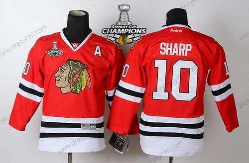 Chicago Blackhawks #10 Patrick Sharp Červené dres W/2015 Stanley Cup Champion Patch – Dětské