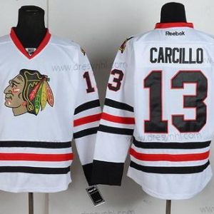 Chicago Blackhawks #13 Daniel Carcillo Bílý dres – Pánské