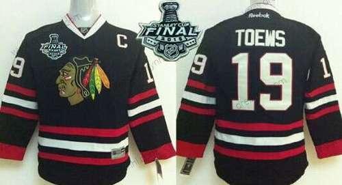 Chicago Blackhawks #19 Janathan Toews 2015 Stanley Cup Černá dres – Juniorské