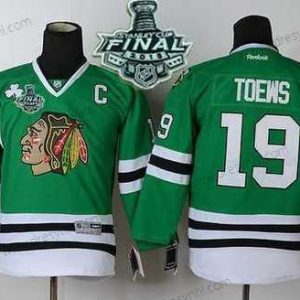 Chicago Blackhawks #19 Janathan Toews 2015 Stanley Cup Zelená dres – Juniorské