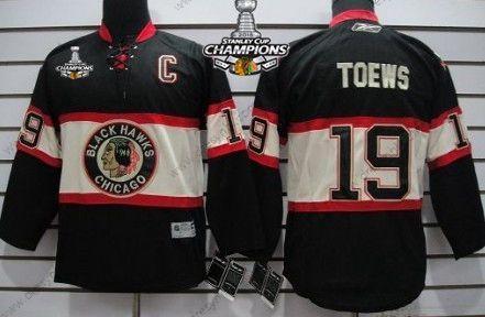 Chicago Blackhawks #19 Janathan Toews Černá Třetí dres dres W/2015 Stanley Cup Champion Patch – Dětské