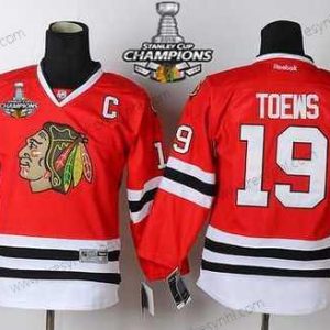 Chicago Blackhawks #19 Janathan Toews Červené dres W/2015 Stanley Cup Champion Patch – Dětské