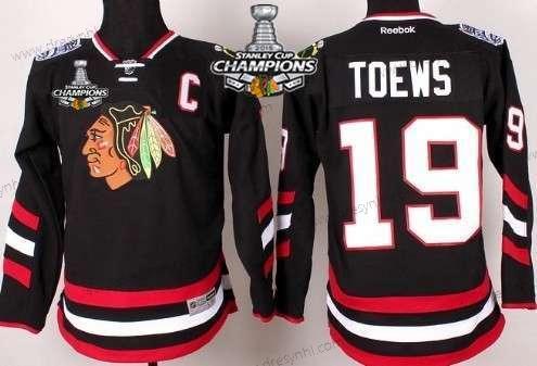 Chicago Blackhawks #19 Jonathan Toews 2014 Stadium Series Černá dres W/2015 Stanley Cup Champion Patch – Dětské