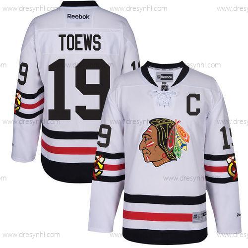 Chicago Blackhawks #19 Jonathan Toews 2017 Zimní Klasický Bílý Sešitý NHL Retro Hokejový dres – Pánské