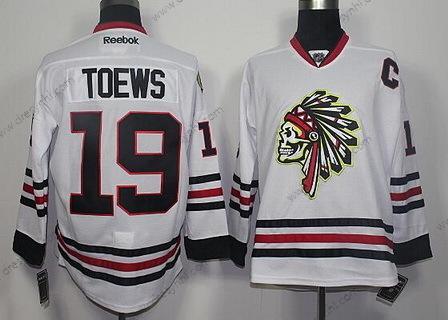 Chicago Blackhawks #19 Jonathan Toews Bílý The Indians Skulls dres – Pánské