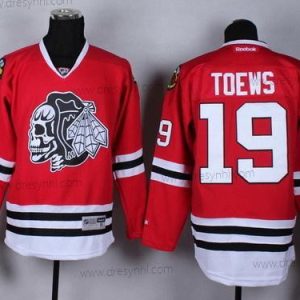 Chicago Blackhawks #19 Jonathan Toews Červené With Černá Skulls dres – Pánské