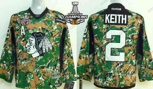 Chicago Blackhawks #2 Duncan Keith 2014 Camo dres W/2015 Stanley Cup Champion Patch – Dětské