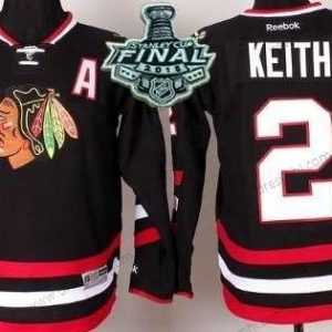 Chicago Blackhawks #2 Duncan Keith 2015 Stanley Cup 2014 Stadium Series Černá dres – Juniorské