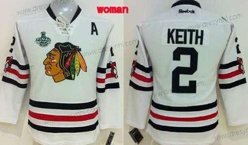 Chicago Blackhawks #2 Duncan Keith 2015 Stanley Cup 2015 Zimní Klasický Bílý dres – Dámské