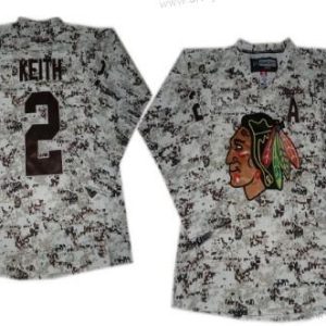 Chicago Blackhawks #2 Duncan Keith Bílý Camo dres – Pánské