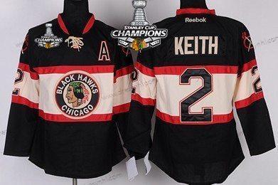 Chicago Blackhawks #2 Duncan Keith Černá Třetí dres dres W/2015 Stanley Cup Champion Patch – Dětské