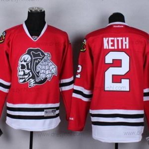 Chicago Blackhawks #2 Duncan Keith Červené With Černá Skulls dres – Pánské