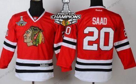 Chicago Blackhawks #20 Brandon Saad Červené dres W/2015 Stanley Cup Champion Patch – Dětské