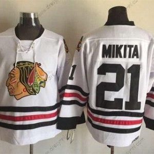 Chicago Blackhawks #21 Stan Mikita Bílý CCM Vintage dres Verze 2 – Pánské