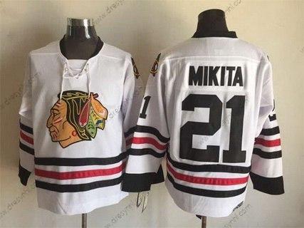 Chicago Blackhawks #21 Stan Mikita Bílý CCM Vintage dres Verze 2 – Pánské