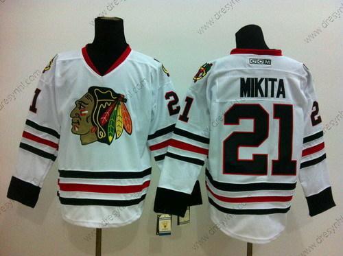 Chicago Blackhawks #21 Stan Mikita Bílý Retro CCM dres – Pánské