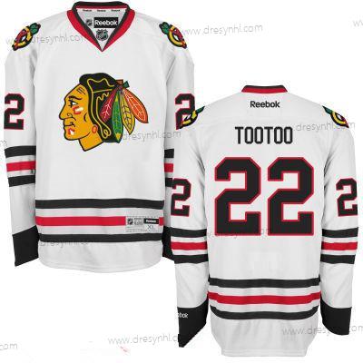 Chicago Blackhawks #22 Jordin Tootoo Bílý Hokejový Sešitý NHL dres – Pánské