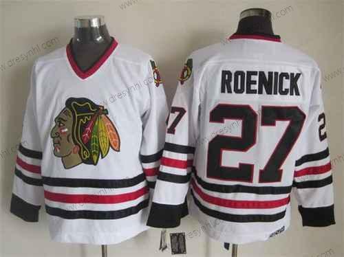 Chicago Blackhawks #27 Jeremy Roenick Bílý CCM Vintage dres – Pánské