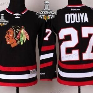 Chicago Blackhawks #27 Johnny Oduya 2014 Stadium Series Černá dres W/2015 Stanley Cup Champion Patch – Dětské